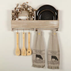 Best reviews of π₯° VHC Brands Sawyer Mill Charcoal Cow Button Loop Kitchen Towel Set Of 2 - Kitchen Towel 6.5x18 β€οΈ