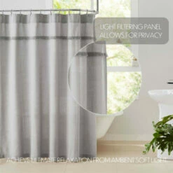 Best reviews of 🔔 VHC Brands Burlap Dove Grey Shower Curtain 72x72 ✔️
