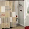 Hot Sale ✔️ VHC Brands Farmer's Market Stenciled Patchwork Shower Curtain 72x72 ✨