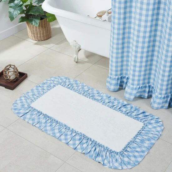 New π VHC Brands Annie Buffalo Blue Check Bathmat 27x48 π