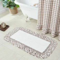Best Sale 👏 VHC Brands Annie Buffalo Portabella Check Bathmat 27x48 ✨