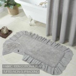 Outlet π VHC Brands Burlap Dove Grey Bathmat 27x48 β