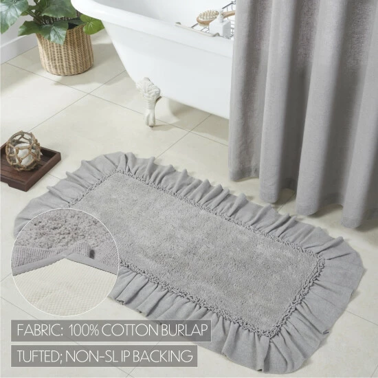 Outlet π VHC Brands Burlap Dove Grey Bathmat 27x48 β