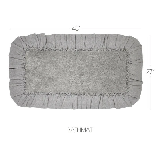 Outlet π VHC Brands Burlap Dove Grey Bathmat 27x48 β - Image 2