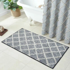 Top 10 😍 VHC Brands Frayed Lattice Creme & Black Bathmat 27x48 ⭐