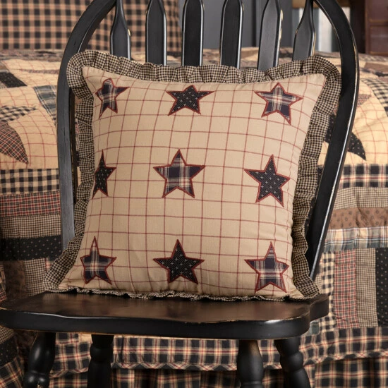 Best Sale π― VHC Brands Bingham Star Fabric Pillow With Applique Stars 16x16 π