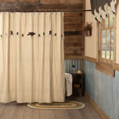 Buy π VHC Brands Kettle Grove Shower Curtain Attached Applique Crow Star Valance 72x72 π§¨