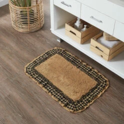 Top 10 π₯° VHC Brands Burlap Natural W/ Black Check Bathmat 20x30 π