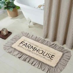 Buy π― VHC Brands Sawyer Mill Charcoal Farmhouse Bathmat 27x48 π