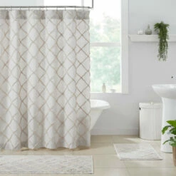 Best Pirce 🔥 VHC Brands Frayed Lattice Oatmeal Shower Curtain 72x72 ✨