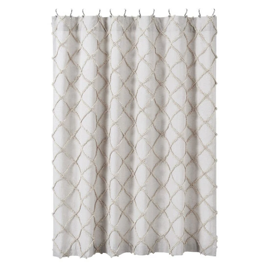 Best Pirce π₯ VHC Brands Frayed Lattice Oatmeal Shower Curtain 72x72 β¨ - Image 2