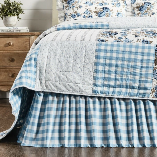 Best deal π VHC Brands Annie Buffalo Blue Check Queen Bed π Skirt 60x80x16 βοΈ - Image 2