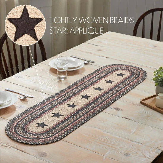 Discount π VHC Brands Colonial Star Jute Oval Runner 13x48 π