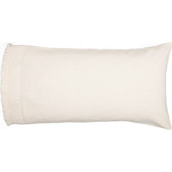 Top 10 π VHC Brands Burlap Antique White King Pillow Case W/ Fringed Ruffle Set Of 2 21x40 π - Image 3