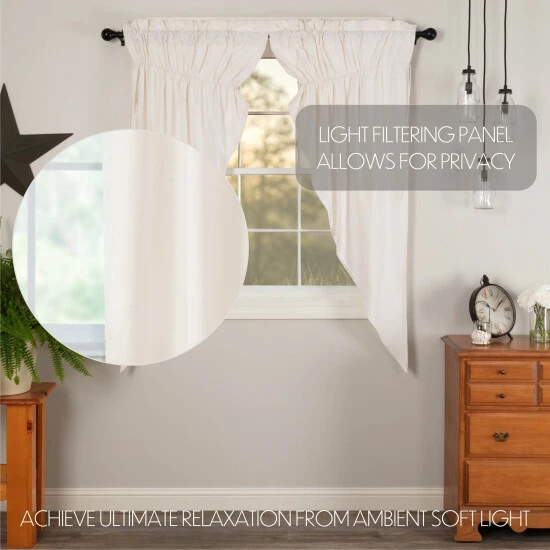 Wholesale π VHC Brands Simple Life Flax Short Prairie Panel Set - Prairie Panel 63x36 - Prairie Panel 63x36 Light Creme π - Image 2