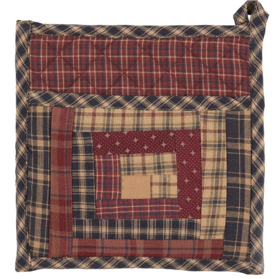 Top 10 π VHC Brands Red Rustic Tabletop Millsboro Pot Holder Loop Cotton Patchwork Pocket - 8x8 π - Image 2