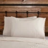 Wholesale 👍 VHC Brands Burlap Antique White Standard Pillow Case Fringed Ruffle Set Of 2 🔔