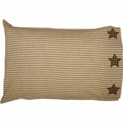 Best Sale ✨ VHC Brands Farmhouse Star Standard Pillow Case W/Applique Star Set Of 2 21x30 🔔