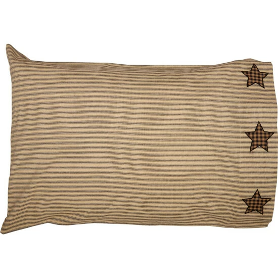 Best Sale β¨ VHC Brands Farmhouse Star Standard Pillow Case W/Applique Star Set Of 2 21x30 π