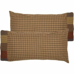 Promo π VHC Brands Cedar Ridge King Pillow Case With Block Border Set Of 2 21x40 π