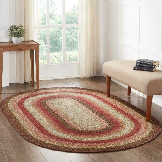 Promo π― VHC Brands Ginger Spice Jute Rug Oval W/ Pad 60x96 - 6' X 8' Oval π