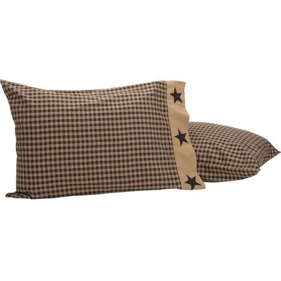 Wholesale π VHC Brands Black Check Star Pillow Case Set Of 2 π - Image 3