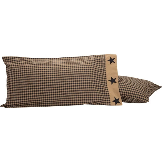 Wholesale π VHC Brands Black Check Star Pillow Case Set Of 2 π - Image 4