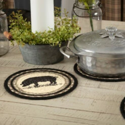 Flash Sale 🛒 VHC Brands Sawyer Mill Charcoal Pig Jute Trivet 8 - Trivet 8 ✔️