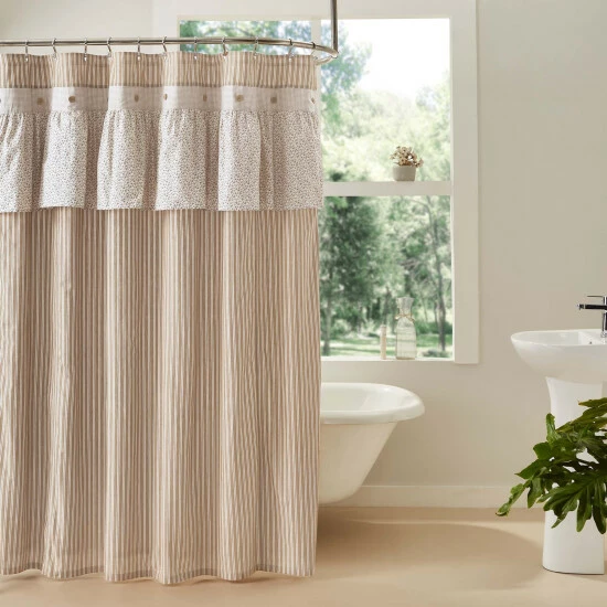 Best Sale β¨ VHC Brands Camilia Ruffled Shower Curtain 72x72 π - Image 2
