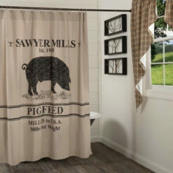 Best reviews of ✨ VHC Brands Sawyer Mill Charcoal Pig Shower Curtain 72x72 ⭐