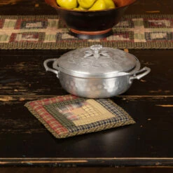 Brand new 😍 VHC Brands Tea Cabin Pot Holder Patchwork 8x8 - Pot Holder 👍