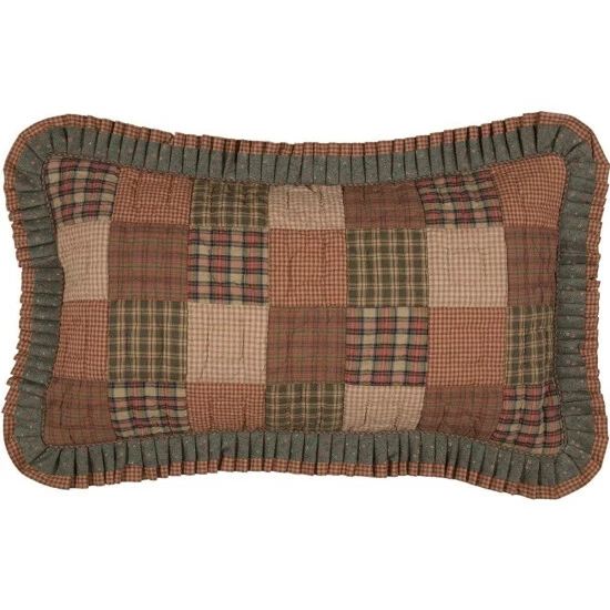 Discount π VHC Brands Green Primitive Bedding VHC Crosswoods Sham Cotton Patchwork π - Image 2