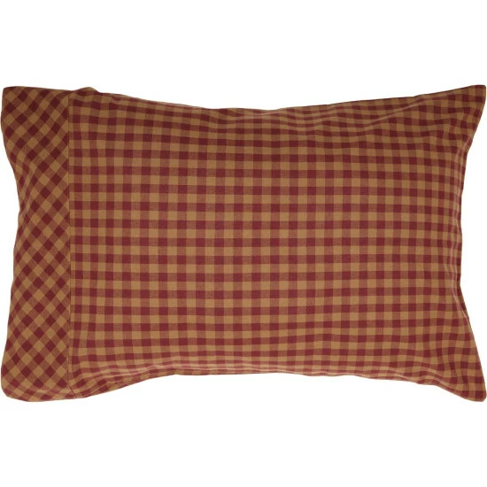 New π VHC Brands Burgundy Check Standard Pillow Case Set Of 2 21x30 𧨠- Image 2