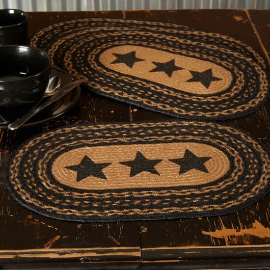 Brand new β¨ VHC Brands Farmhouse Jute Placemat Stencil Stars Set Of 6 12x18 - Placemat 12x18 π₯°
