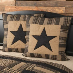 Cheapest 🌟 VHC Brands Black Check Star Quilted Euro Sham 26x26 😍