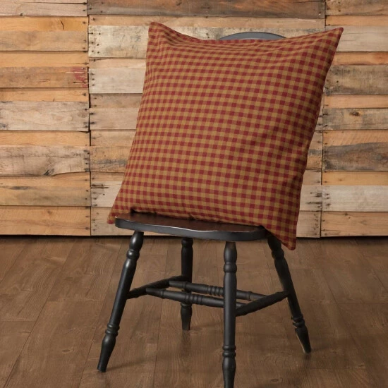 Cheapest π VHC Brands Primitive Bedding VHC Check Euro Sham Cotton Khaki / Raven π - Image 4