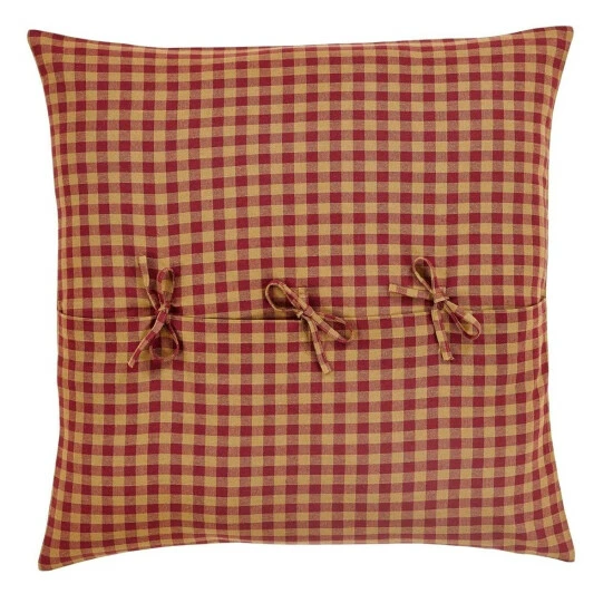 Cheapest π VHC Brands Primitive Bedding VHC Check Euro Sham Cotton Khaki / Raven π - Image 7