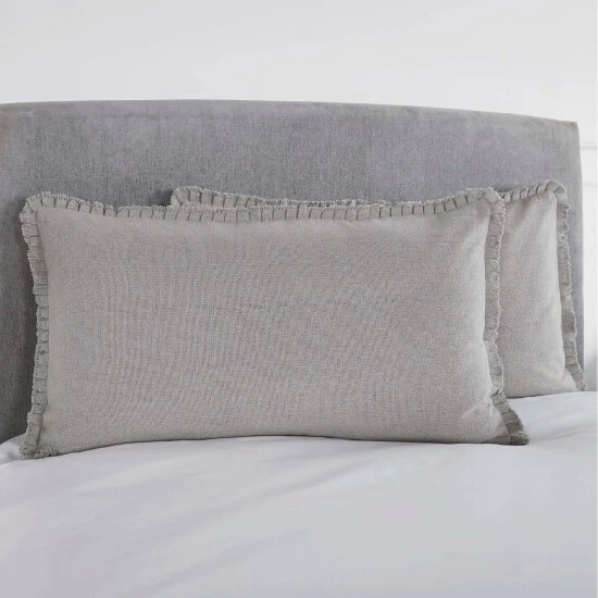 Best deal π VHC Brands Burlap Dove Grey King Sham W/ Fringed Ruffle 21x37 π§¨