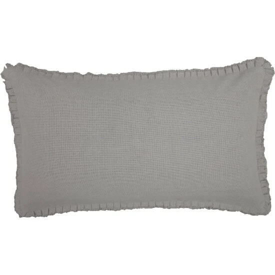 Best deal π VHC Brands Burlap Dove Grey King Sham W/ Fringed Ruffle 21x37 𧨠- Image 3