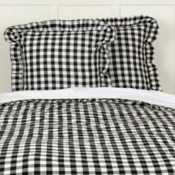 Best Pirce π VHC Brands Annie Buffalo Check Euro Sham Antique White/country Black β€οΈ
