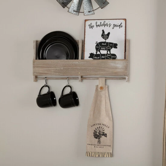 Best deal β VHC Brands Sawyer Mill Charcoal Windmill Button Loop Kitchen Towel Set Of 2 - Kitchen Towel 6.5x18 𧨠- Image 2