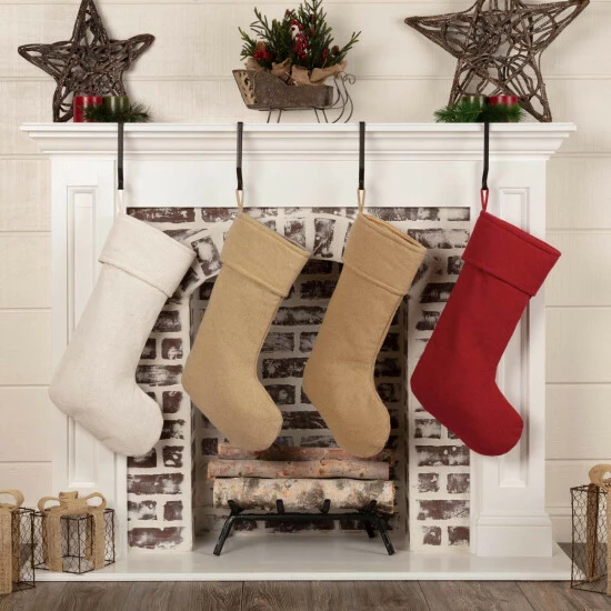 Best Sale π VHC Brands Festive Burlap Stocking Natural π₯ - Image 2