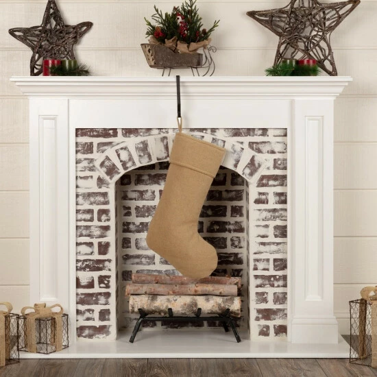 Best Sale π VHC Brands Festive Burlap Stocking Natural π₯ - Image 5
