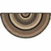 Hot Sale 😀 VHC Brands Sawyer Mill Charcoal Jute Rug Half Circle W/ Pad 16.5x33 💯