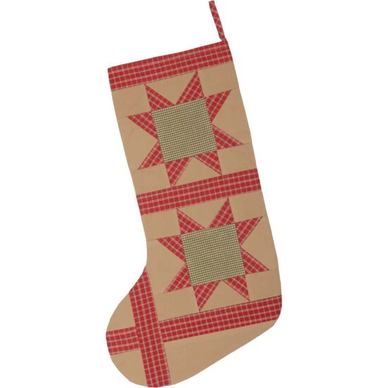 Hot Sale π VHC Brands Dolly Star Patch Stocking - Stocking 12x20 Emerald Green/bright Red/natural π€© - Image 4