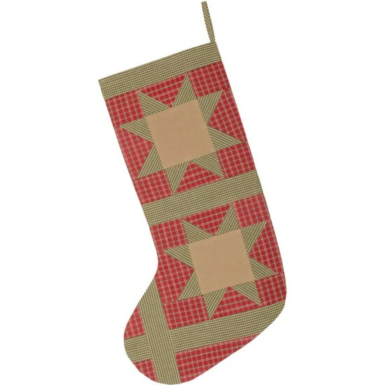Hot Sale π VHC Brands Dolly Star Patch Stocking - Stocking 12x20 Emerald Green/bright Red/natural π€© - Image 7
