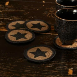 Buy 🤩 VHC Brands Farmhouse Jute Coaster Stencil Star Set Of 6 - Coaster Set 😍