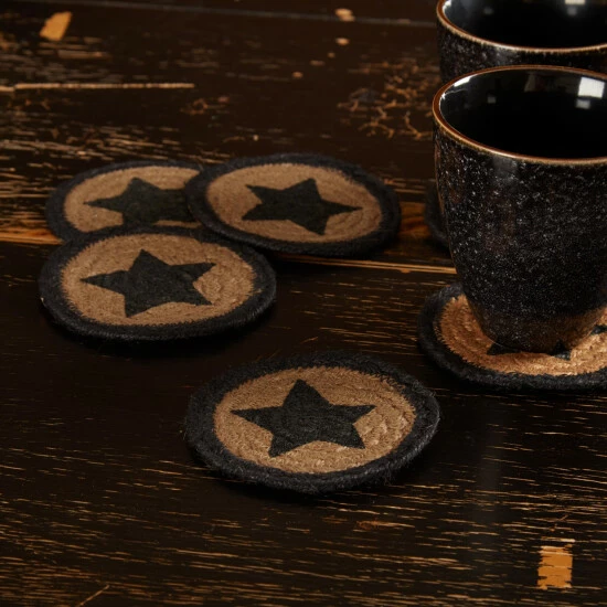 Buy π€© VHC Brands Farmhouse Jute Coaster Stencil Star Set Of 6 - Coaster Set π