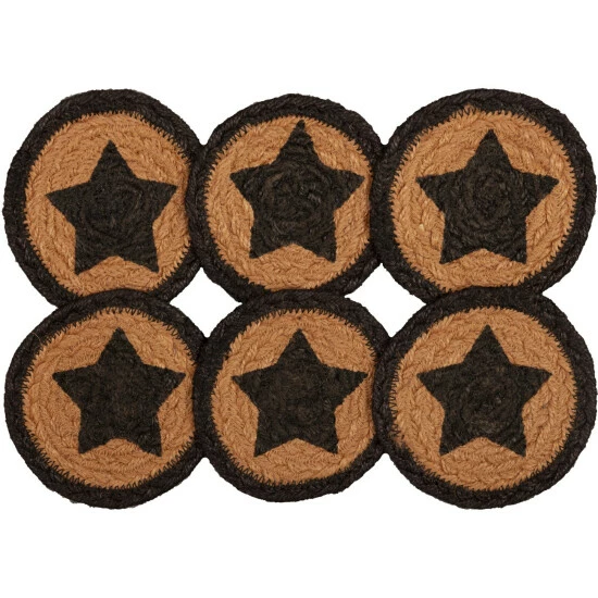 Buy π€© VHC Brands Farmhouse Jute Coaster Stencil Star Set Of 6 - Coaster Set π - Image 5
