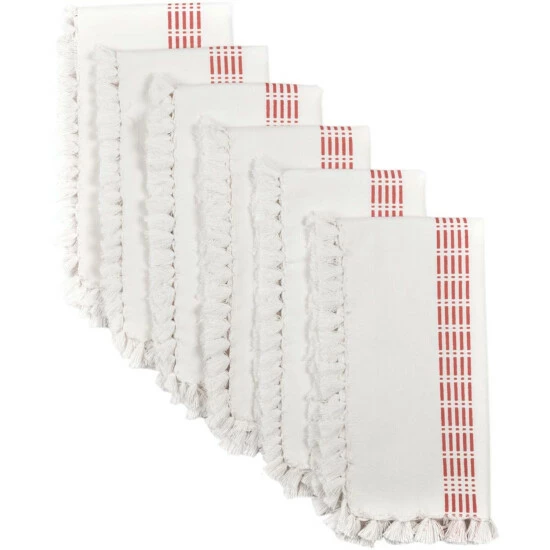 Best Sale π€© VHC Brands Madeline Napkin Set - Napkin 18x18 Poppy Red/creme π― - Image 3